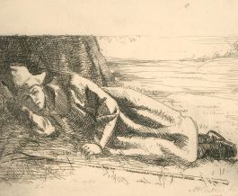 Herbert Cutner (1881-1969) - Early 20th Century Etching, A Nap in the Field