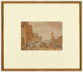 After Isack van Ostade (1621-1649) - Late 19th Century Watercolour, Market Place