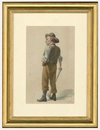 H.J Snell  - Framed Late 19th Century Watercolour, Ready with the Axe