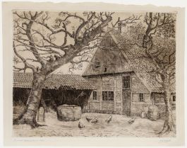 Pieter Arie Nijgh (1876-1959) - Early 20th Century Etching, Twente Farmhouse