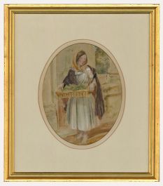Late 19th Century Watercolour - The Watercress Seller