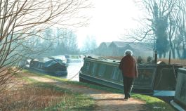A. Stephens - 1992 Gouache, Afternoon Sun, Thrupp