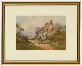 Late 19th Century Watercolour - Figures on the Country Track