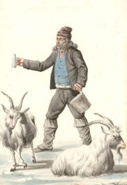 19th Century Watercolour - The Goat Milker