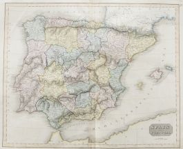 John Thomson (1777-1840) - 1830 Map Engraving, Spain and Portugal