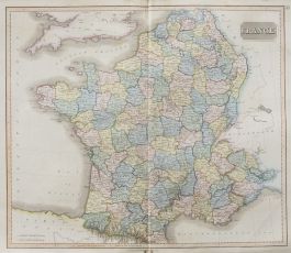 John Thomson (1777-1840) - 1830 Map Engraving, France in Departments