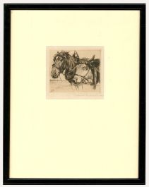 Ernst Haymann (1873-1947) - Framed Early 20th Century Etching, Horse & Oxen