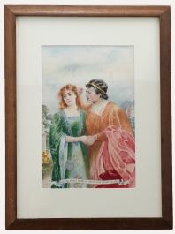 P. L.  - C.1890 Watercolour, Lay thy Sweet Hands In Mine, and Trust to Me