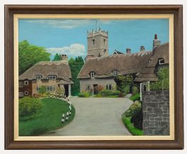 Sidonie - Framed 20th Century Oil, Godshill, Isle of Wight