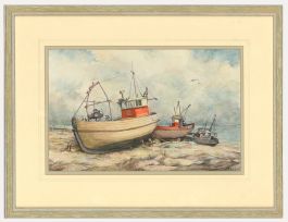 David James Carter (1927-2020) - Watercolour, Fishing Boats, Hastings