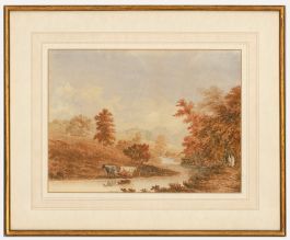 19th Century Watercolour - Rectory on the River