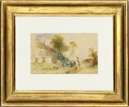 George Ely - Framed 19th Century Watercolour, Church of St Giles, Stoke Poges
