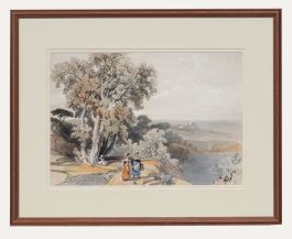 David Roberts after James Duffield Harding - Lithograph, Castel Gandolfo