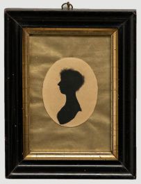 Miniature 19th Century India Ink - Victorian Lady in Profile