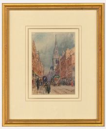 A.R. Collis - Framed Late 19th Century Watercolour, St Mary-le-Bow, Cheapside
