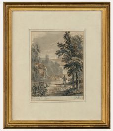 G. Wilkins Early 19th Century Graphite and Ink Drawing, The Banks of the River