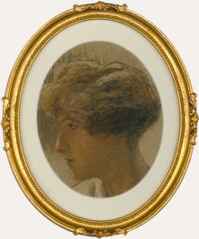Early 20th Century Pastel - Lady in Profile