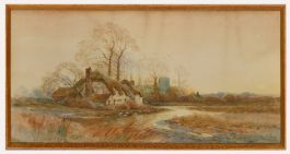 E. Lewis  - Early 20th Century Watercolour, Cottage on the River