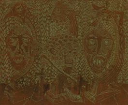 Karel Lek (1929-2020) - Mid 20th Century Linoprint, Faces of the Sea