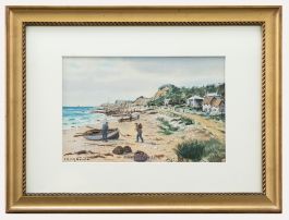 Frederick R. Fitzgerald (1869-1944)- Framed Watercolour, Steephill Cove, I.o.W.