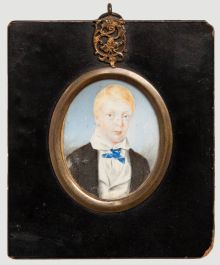 Early 19th Century Miniature Watercolour - The Young Master