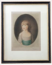 After Gainsborough - 1935 Mezzotint, Princess Sophia Aged Five