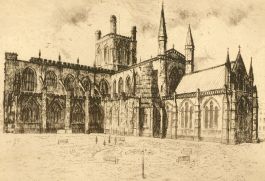 Herbert Cutner (1881-1969) - Mid 20th Century Etching, Chester Cathedral