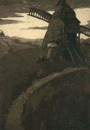 Herbert Cutner (1881-1969) - Mid 20th Century Aquatint, Rural Windmill