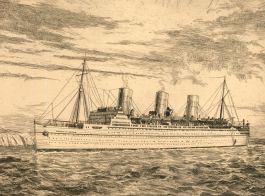 Herbert Cutner (1881-1969) - Mid 20th Century Etching, RMS Empress of Britain