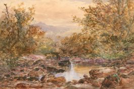 W. Wingern - 19th Century Watercolour, Path Along the River