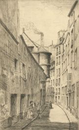 Herbert Cutner (1881-1969) - Early 20th Century Etching, City Side Street