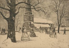 Herbert Cutner (1881-1969) - Mid 20th Century Etching, A Victorian Christmas