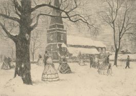 Herbert Cutner (1881-1969) - Mid 20th Century Etching, A Victorian Christmas