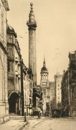 Dorothy T. Sweet - Early 20th Century Etching, The Monument, London