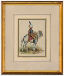 Framed 20th Century Watercolour - Hunter of the Imperial Guard (1805)