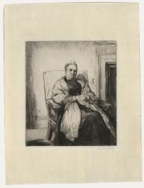 Francis Edgar Dodd (1874-1949) - Etching, Portrait of an Elderly Woman