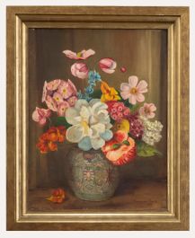 Pritchard Davis - Framed 1951 Oil, The Chinese Vase