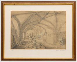 Joseph Henry Hirst (1863–1945) - Graphite Drawing, St. John's Crypt Bristol