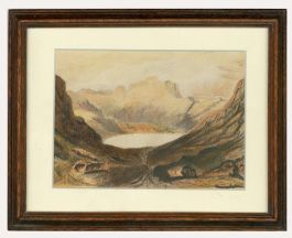 Framed 19th Century Pastel - View of the Tarn