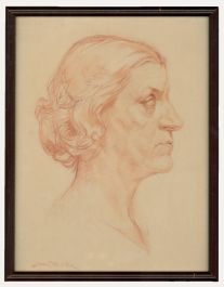 Jean Dulac (1902-1968) - 1942 Watercolour, Portrait of D'Adrienne Dulac-Riche