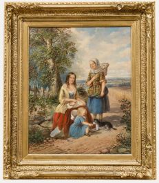 Circle of Thomas Faed - 19th Century Watercolour, Harvest Picnic