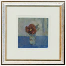 G.R - Framed Contemporary Oil, Flower in a Vase