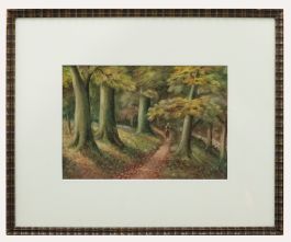 Framed Early 20th Century Watercolour - Walking in the Woods