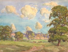 Frank Farmer - Double Sided  1932 Watercolour, Essex Landscape