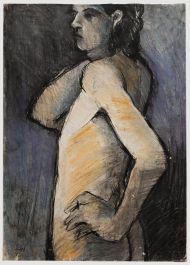 C. W.  - 20th Century Pastel, Nude in Profile
