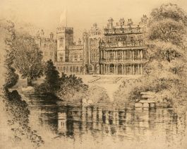 Frank Freeman  - Early 20th Century Etching, Knowsley Hall