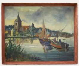 20th Century Oil - View of Maldon on the River Blackwater