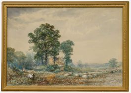 William Henry Vernon (1820-1909) - Framed Watercolour, Watching the Flock