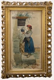 F.M.M. - 19th Century Watercolour, The Oil Lamp