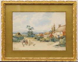Will Anderson (fl.1880-1895)  - Early 20th Century Watercolour, Moving the Flock